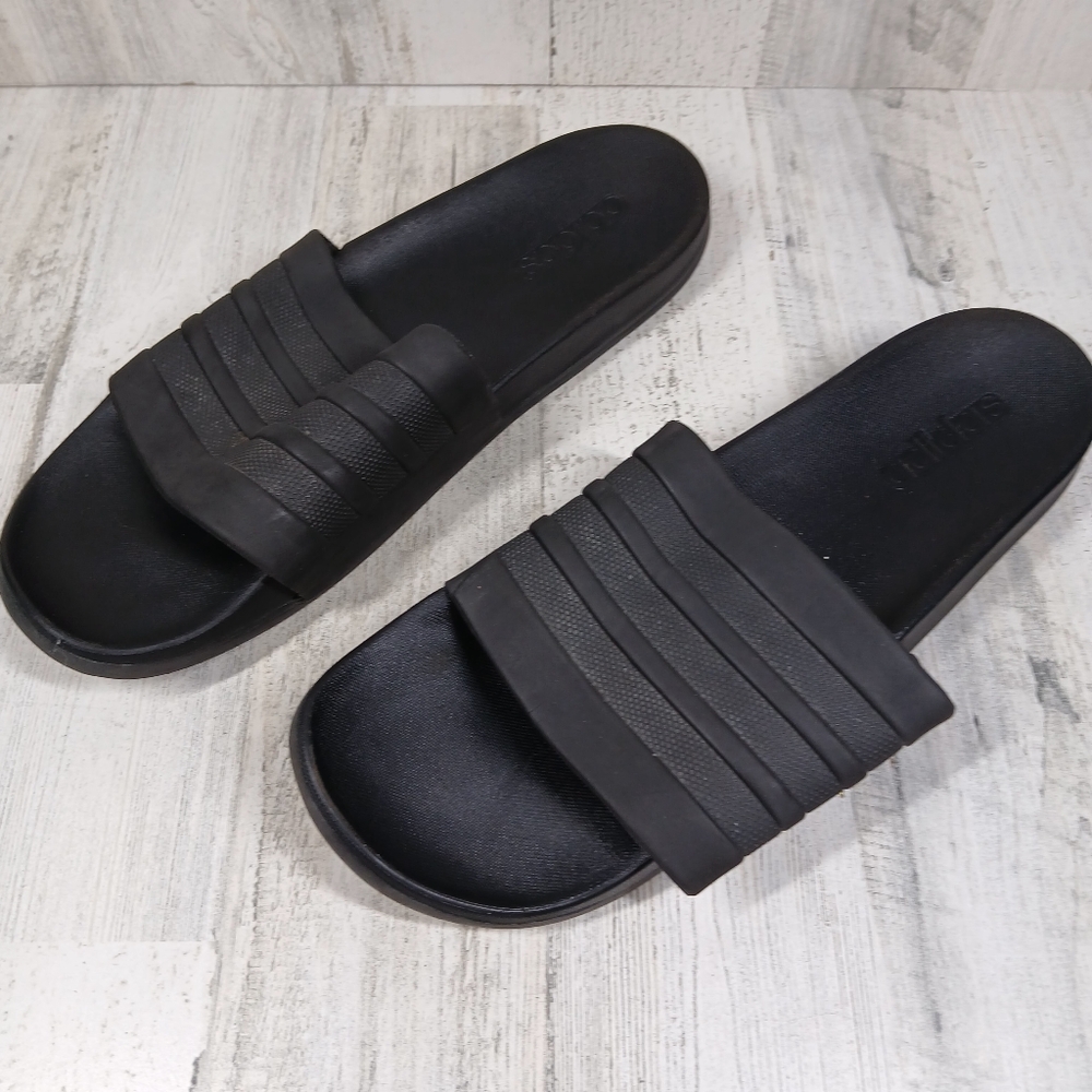 Adidas‎ Adilette Comfort Black Slide Sandals Slip-On Athletic Pool Shoes #1107